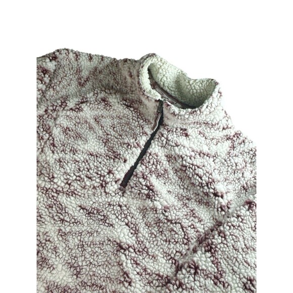 Cozy Sherpa Ikat Burgundy 1/4 Zip Pullover Sweatshirt XXL Cozy Casual Southwest - Picture 2 of 8